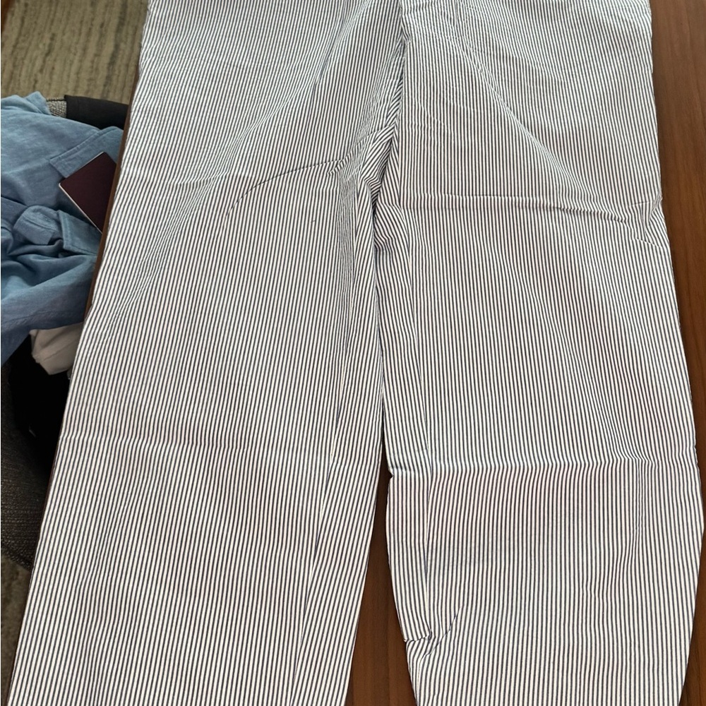 Brooks Brothers Seersucker Blue and White Striped Pants 36 waist NWT